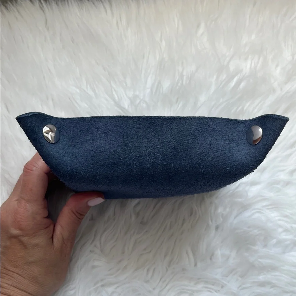 New Leather Catchall Tray, Valet Tray, in Deep Navy